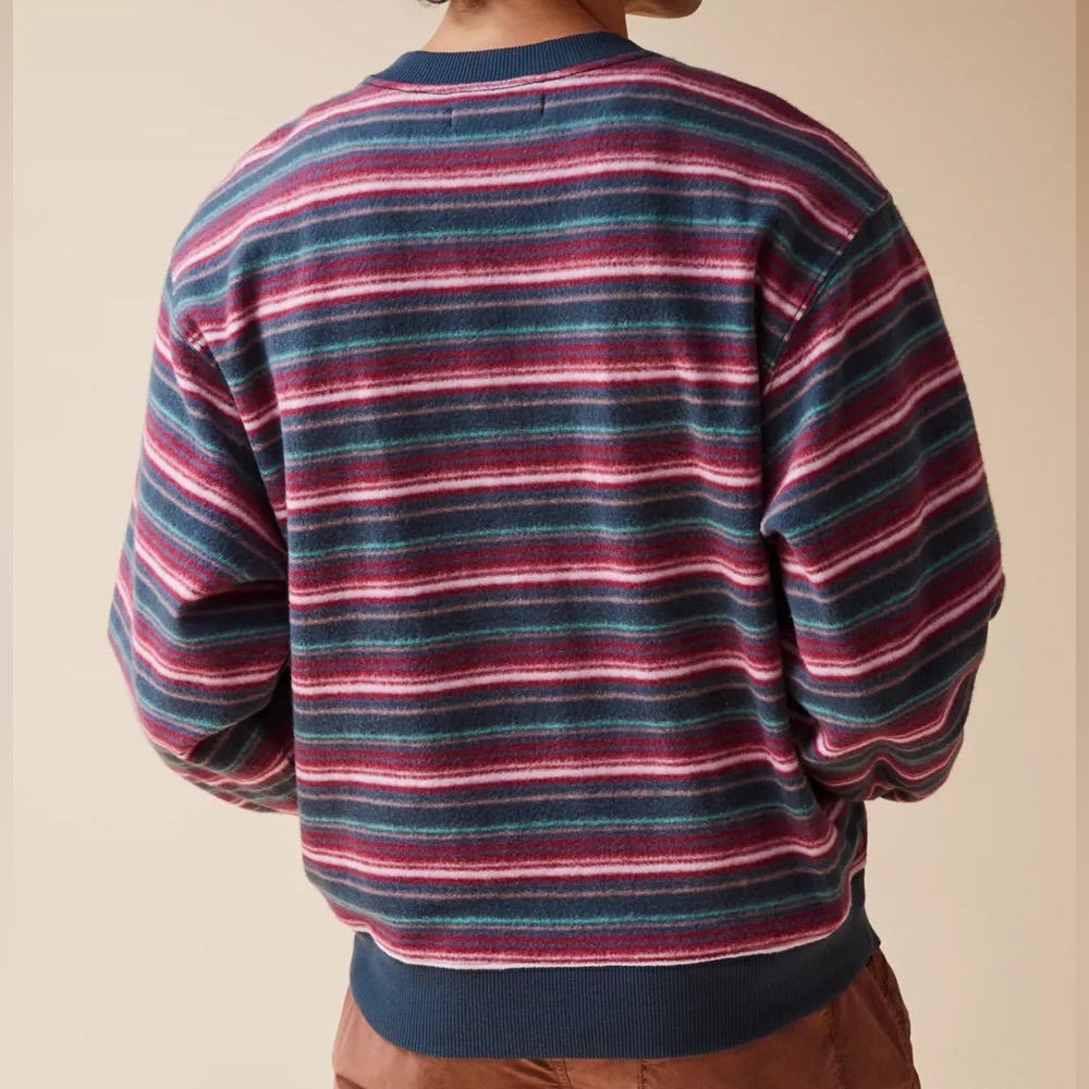 Retro Vintage Inspired UO Reverse Stripe Crew Neck Sweatshirt - Picture 7 of 12